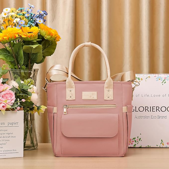 Deluxe Large Insulated Lunch Bag Box Women - Leakproof Waterproof Cooler with Multi Pockets Removable Strap for Work Picnic - Teacher Mothers Day Christmas Birthday Gifts