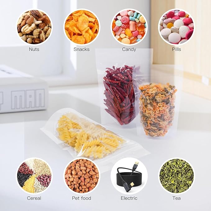 30Pcs14"X20" Clear Stand Up Zipper Seal Bgas,Reuseable Ziplock Plastic Pouch for Food Storage, Transparent Sealing Food Pouches Snack Packing,Cookie,Snack,Spices,Pet Food and Drinking