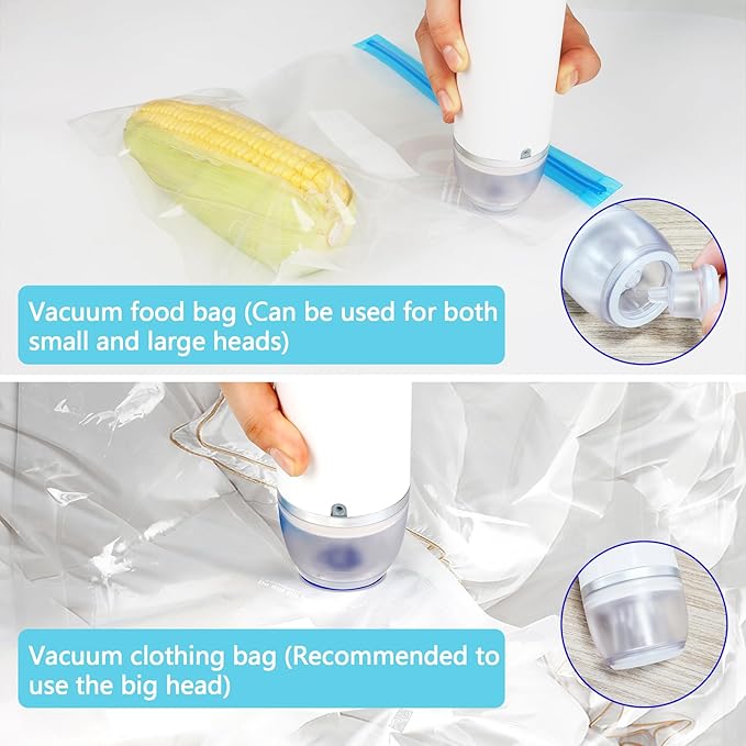 Handheld Vacuum Sealer for Food, Portable Cordless Vacuum Sealer Machine Set with 10 Sous Vide Bags for Food Storage Kitchen and Sous Vide Cooking