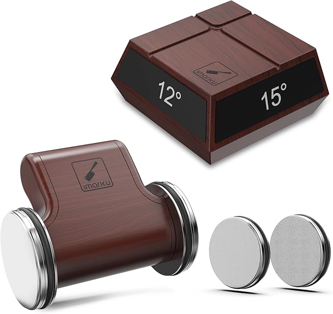 imarku Knife Sharpener, Professional Rolling Knife Sharpener with ABS Construction, 2 Diamond Discs & 4 Magnetic Angles (12°/13°/15°/20°) for All Kitchen Knife Set, Father's Day Gifts
