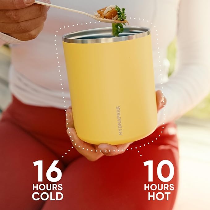 Hydrapeak 32oz Stainless Steel Vacuum Insulated Thermos Food Jar | Thermos for Hot Food and Cold Food, Wide Mouth Leak-Proof Soup Thermos for Adults, 10 Hours Hot and 16 Hrs Cold (Apricot Crush)