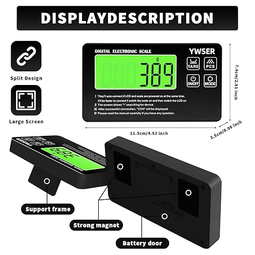 Food Scale, 2024 Newly Split Designed 33lb Digital Kitchen Scale with 7 Units Tare Function & LCD Display,1g Precise Graduation Food Scale Weight for Baking/Cooking/Dieting/Meal Prep1