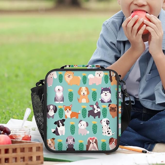 Cute Dogs Lunch Bag Personalized Lunch Bag Gifts Insulated Lunch Bag Reusable Lunch Box Picnic Travel Lunch Tote Bag Snack Bag