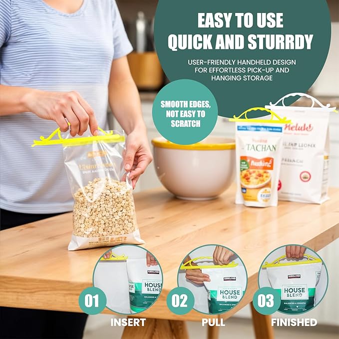 6 pcs Magic Bag Sealer Stick with handle, Airtight Watertight Seal for all food Bags types. Bag Sealer Stick-HEAVY DUTY, Stay Fresh, chips Bag Sealer Sticks, 3 Diffrent Sizes (2-XL, 2-L, 2-M)