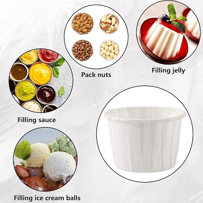600 pcs Paper Cups Disposable Paper Souffle Cup for Ketchup, Sacrament, Condiments Or Medicine Cup