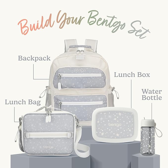 Bentgo Kids Lunch Bag (Whimsy & Wonder Collection) - Durable, Double-Insulated Lunch Bag for Kids 3+; Holds Lunch Box/Water Bottle/Snacks; Water-Resistant Fabric & Zip Pockets (Starry Sprinkle)