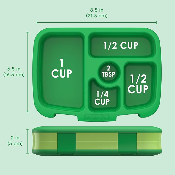 Bentgo Kids Prints Leak-Proof, 5-Compartment Bento-Style Kids Lunch Box - Ideal Portion Sizes for Ages 3-7, Durable, Drop-Proof, Dishwasher Safe, & Made with BPA-Free Materials (Safari)