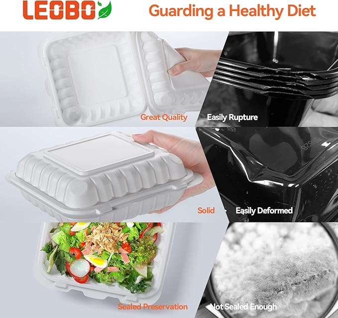 To Go Containers, 55 Pack Reusable Take Out Food Container 34 oz BPA Free MFPP To Go Boxes for Food