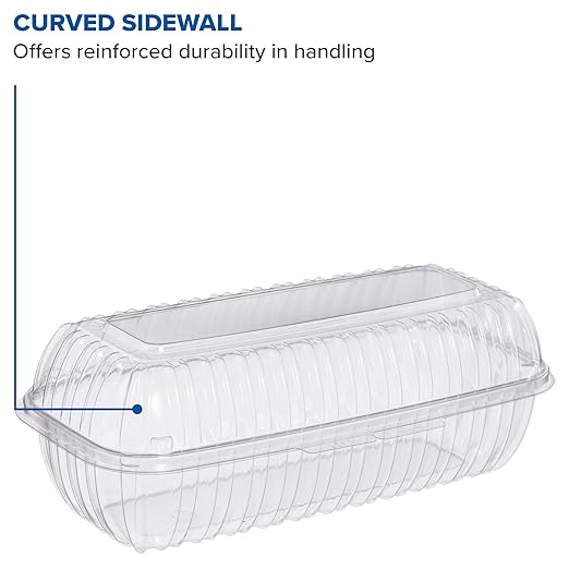 Dart C99HT1 OPS Hoagie Clear Hinged Container, 9.9 X 5.1 in (Case of 200)