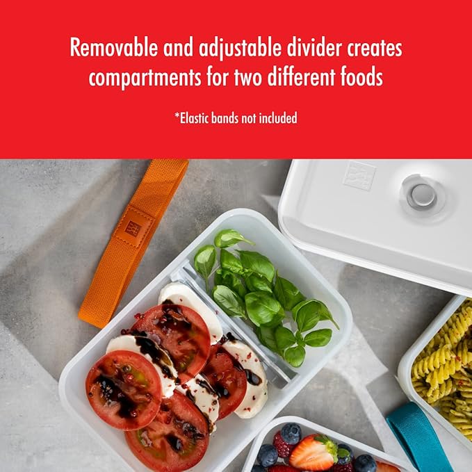 ZWILLING Fresh & Save Plastic Lunch Box, Airtight Food Storage Container, Meal Prep Container, BPA-Free, Grey, Semitransparent - Medium