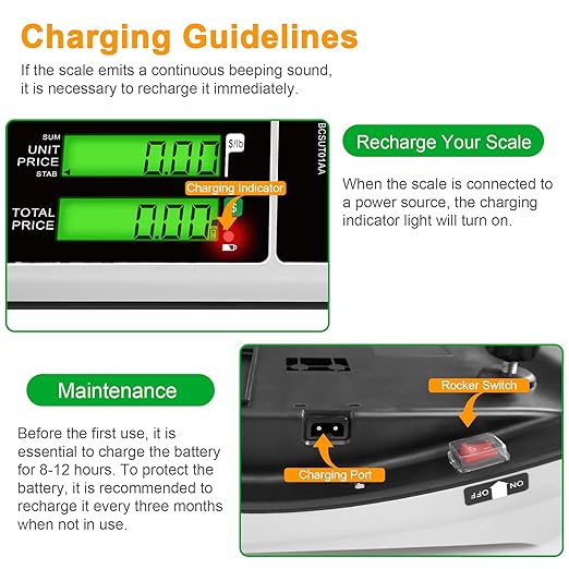 Produce Scale - Precision Commercial Food Scale with Touch Sensitive, Price Calculation - Ideal for Delis, Groceries, Retailers, Farmers Markets, Restaurants - 66lb Accurate Vegetable Scale