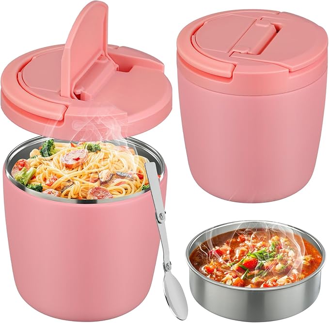 40oz Insulated Lunch Containers for Adults Soup Thermo for Hot Food Jar Wide Mouth Leak Proof Vacuum Stainless Steel Thermal Bento Box with Buckle Lid and Spoon