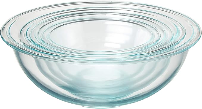 Pyrex Smart Essentials Glass Bowls with Plastic Lids, 8-Piece Set