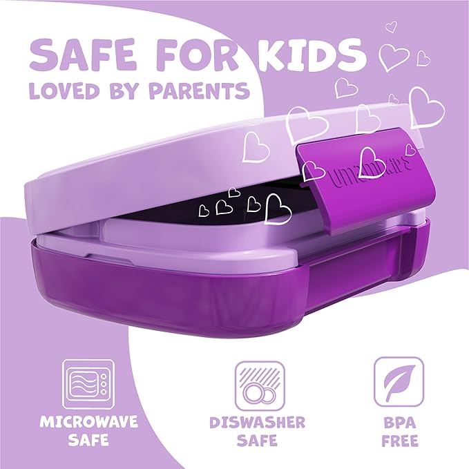 Umami All-in-1 Bento Box for Kids, Ice-pack & Utensils Included, 100% Leakproof Lunch Box Kids, BPA free and safe, Parents' favorite Lunch Box Containers, Microwave Safe
