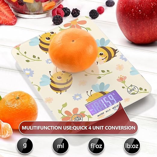 Food Scale Kitchen Scale Food Scales Digital Weight Grams and Ounces Small Electronic Food Scale for Baking Cooking Bee