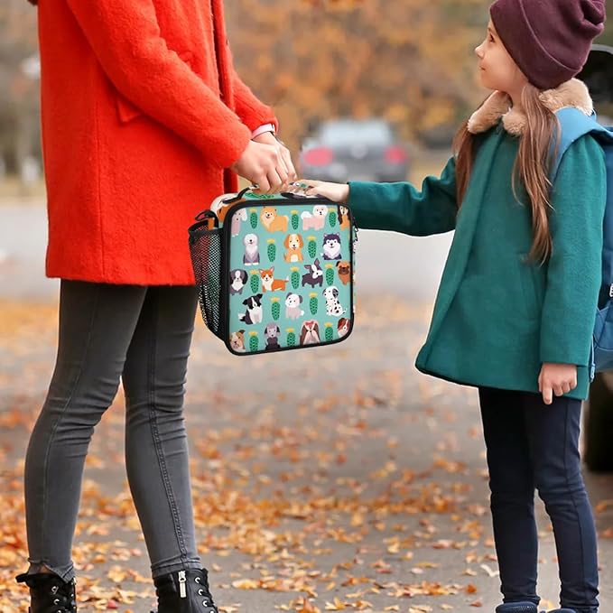 Cute Dogs Lunch Bag Personalized Lunch Bag Gifts Insulated Lunch Bag Reusable Lunch Box Picnic Travel Lunch Tote Bag Snack Bag