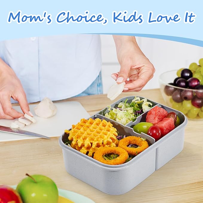 MISS BIG® Bento Box,Bento Box Adult,Lunch Box,Ideal Leak Proof Lunch Containers,No BPAs and No Chemical Dyes Bento Lunch Box,Dishwasher and Microwave Safe Lunch Containers for Adults(1900ml Gray)