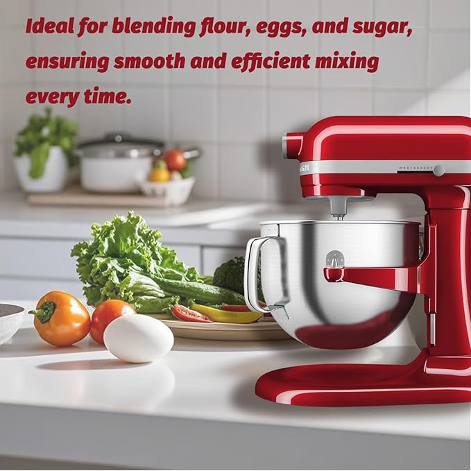 7QT Stainless Steel Mixer Bowl for Kitchenaid Mixer bowl with Handle,Dishwasher Safe,Food Grade Material for KSM75, KSM55, KSM60, and KSM70