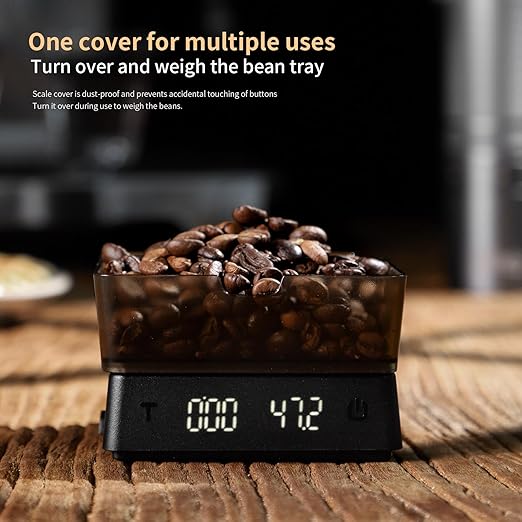 Mini Coffee Digital Scale with Timer, Rechargeable Kitchen Electronic Scale, Compact Digital Scale for Precision Brewing, Accurate Measurement for Espresso & Pour Over (Black)
