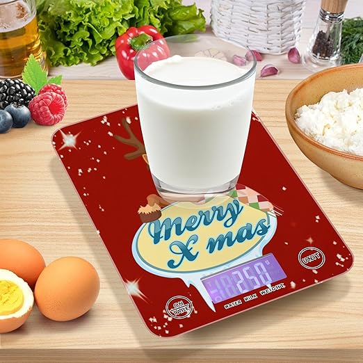 Food Scale Kitchen Scale Food Scales Digital Weight Grams and Ounces Small Electronic Food Scale for Baking Cooking Christmas Moose Reindeer