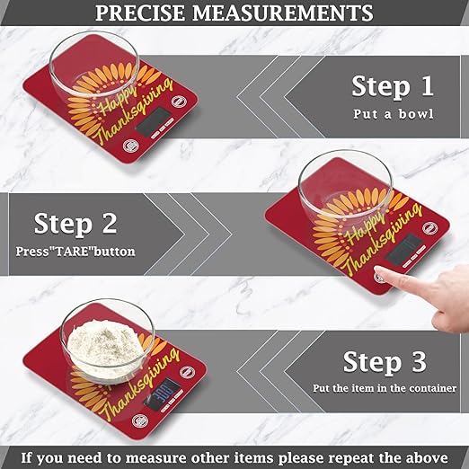 Food Scale Kitchen Scale Food Scales Digital Weight Grams and Ounces Small Electronic Food Scale for Baking Cooking Happy Thanksgiving