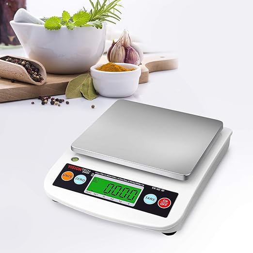 VisionTechShop VK-4C 0.1g Premium Food Kitchen Scale, Lb/Oz/Kg/g Switchable, Stainless Steel Plate Food Scale, LCD Display with Backlight, 10lb Max Capacity, 0.001lb Readability