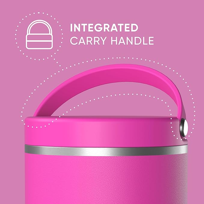 Hydrapeak 25oz Stainless Steel Vacuum Insulated Thermos Food Jar | Thermos for Hot Food and Cold Food, Wide Mouth Leak-Proof Soup Thermos for Adults, 10 Hours Hot and 16 Hours Cold (Fuchsia)