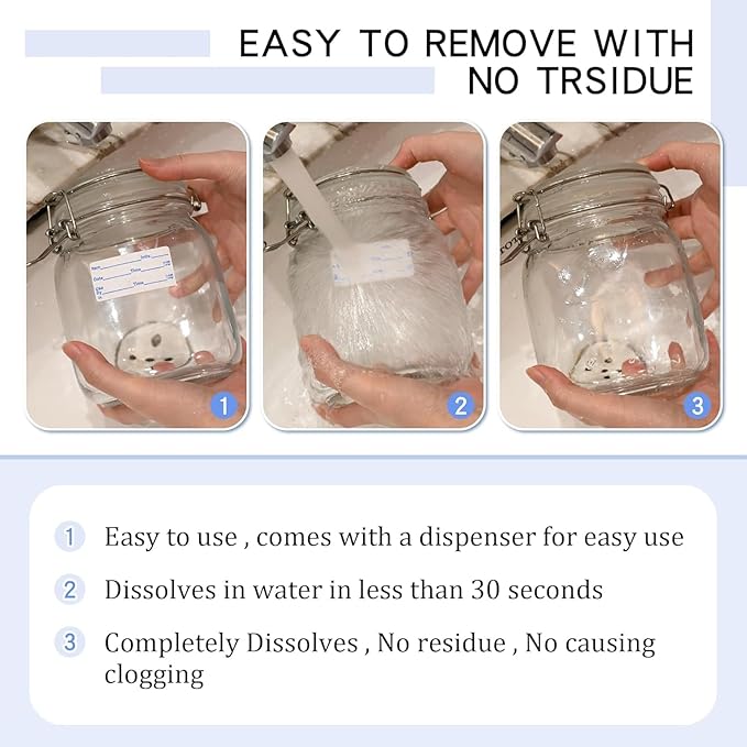 L LIKED 2x1 Dissolvable Labels, 300 Stickers, Use by Food Rotation Labels for Storage and Container (600, Blue)
