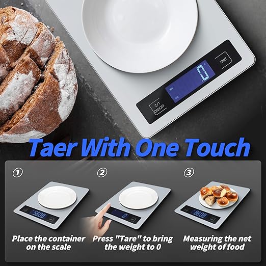 Digital Food Scale Multi-Functional Kitchen Scale and Baking Scale,Nutrition Scale for Precise Weight Measuring and Portion Control, Calorie Counting Scale, Meal Prep Scale, and Weight Loss Scale