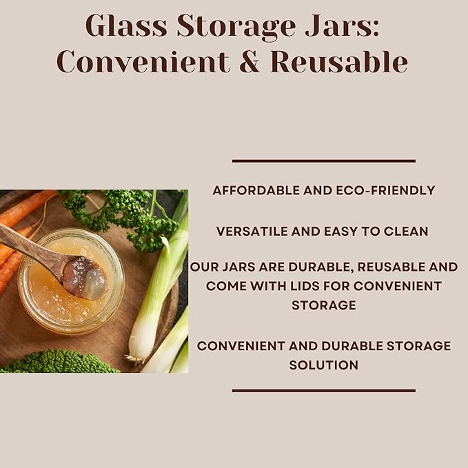 JARMING COLLECTIONS Mason Jars 16 oz Glass Extra Wide Mouth Pint Storage Jars with Lids - Silver Metal Storage Lids - Made in USA - Pint Glass Jars 16 oz with Lids, Ryan16BKX3