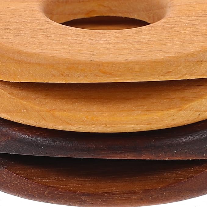 LIFKOME 2pcs Food Bag Sealing Clips, Stainless Steel Sealing Clips, Wood Color, 5x5cm, Brown