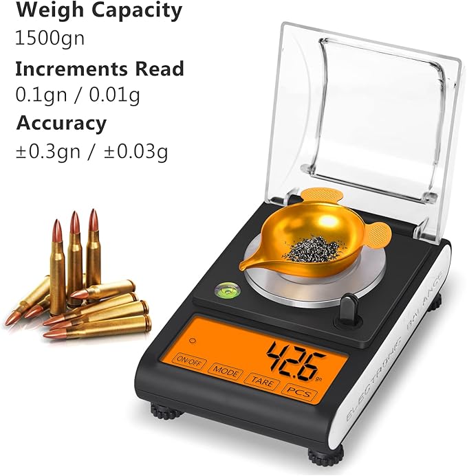 Fuzion Reloading Scale, 1500 Grain x 0.1gn, Grain Scale, Touch Screen, Powder Scale for Reloading, Digital Powder Scale, Large Display