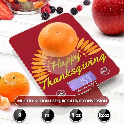Food Scale Kitchen Scale Food Scales Digital Weight Grams and Ounces Small Electronic Food Scale for Baking Cooking Happy Thanksgiving