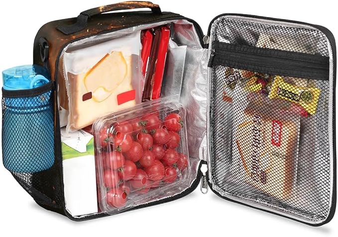 Lunch Box for Kids Boys Girls Fire Horses Kids Lunch Bag Insulated Lunch Bag Tote with Adjustable Shoulder Strap Teens Lunchbox Cooler School Picnic