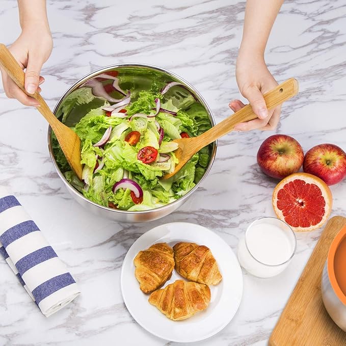 Wildone Mixing Bowls with Lids Set, 5PCS Stainless Steel Colorful Nesting Bowls with 3 Grater Attachments, Measurement Marks & Non-Slip Bottoms, Size 5, 3, 2, 1.5, 0.63 QT, Great for Mixing & Serving