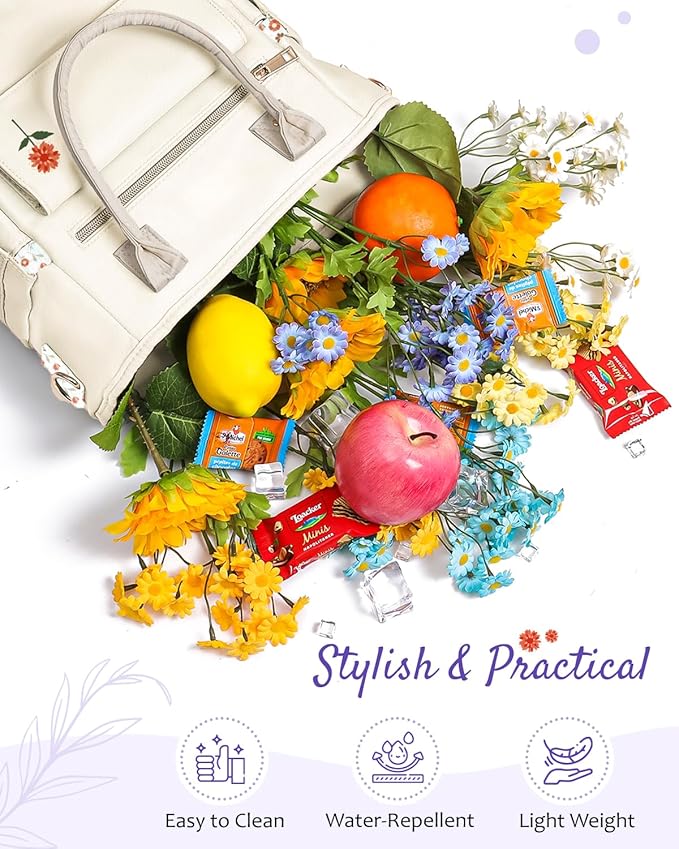 Deluxe Large Insulated Lunch Bag Box Women - Leakproof Waterproof Cooler with Multi Pockets Removable Strap for Work Picnic - Teacher Mothers Day Christmas Birthday Gifts