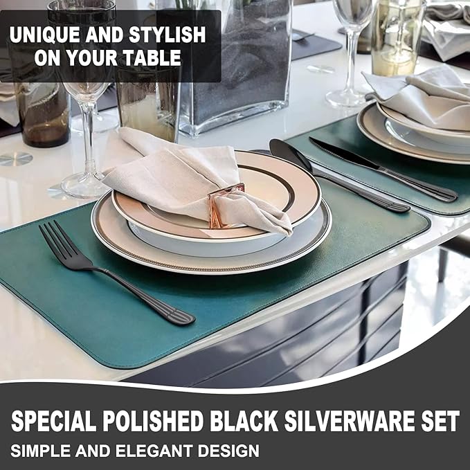 Portable Utensils Set With Case - 18/8 Stainless Steel Spoon and Fork Set for Travel, Camping, Office, Lunch Box - 3 PCs Steak Knife Included - Dishwasher Safe