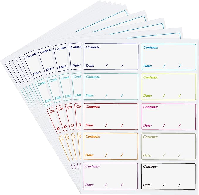 Hybsk Removable Freezer Labels Easy Peel Off - Frozen Food Storage Labels That Leave No Sticky Residue After Use (Type 4)