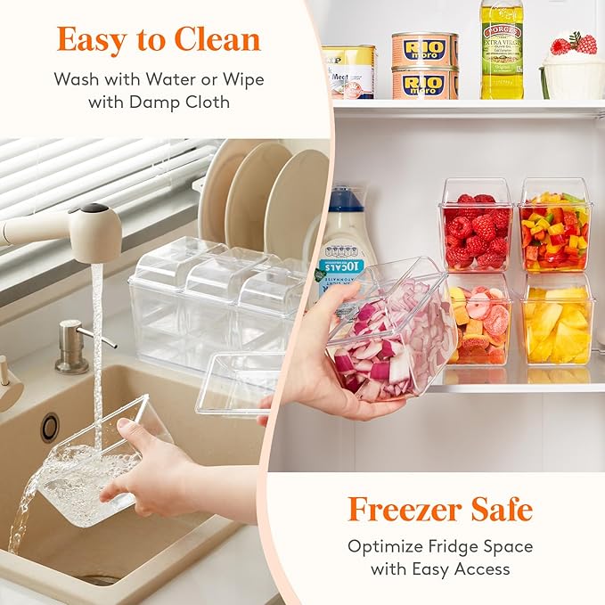 Lifewit 2 Pack Ice Chilled Condiment Caddy with 4 Containers(2.5 cup), Condiment Server with Separate Lids, Serving Tray Platter for Bar Accessories, Fruit, Salad, Taco, Party Garnish