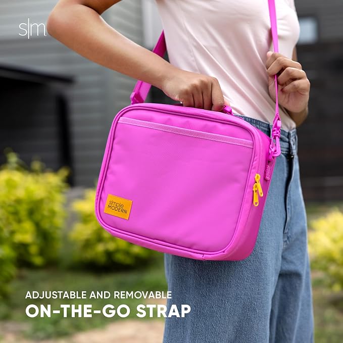 Simple Modern Hadley with Shoulder Strap | Lunch Box for Kids, Teens, and Adults | Insulated Bag for Girls, Boys, Women, Men | Meal Containers with Exterior and Interior Pockets | Navy