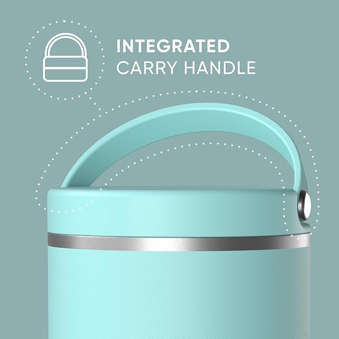 Hydrapeak 25oz Stainless Steel Vacuum Insulated Thermos Food Jar | Thermos for Hot Food and Cold Food, Wide Mouth Leak-Proof Soup Thermos for Adults, 10 Hours Hot and 16 Hours Cold (Aqua)