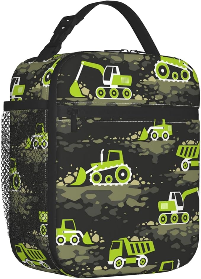 Insulated Lunch Box for Boys Men Tractor Lunch Box for Work,Picnic,School,Travel,Hiking, Beach or Fishing Polyester Tractor Lunch Bag