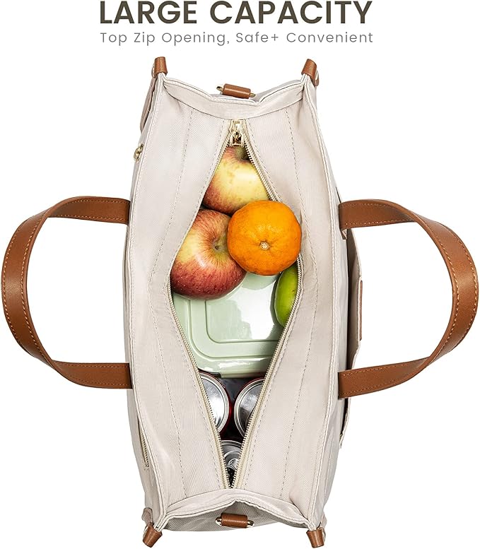 LOVEVOOK Lunch Bag Women Fashion,Lightweight Large Capacity Insulated Lunch Box for Office Work Picnic,Nude-Apricot,M