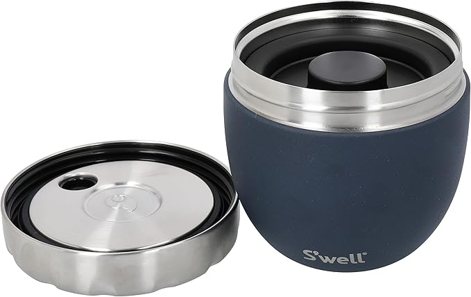 S'well Stainless Steel Food Bowls - 21.5oz - Azurite Eats - Triple-Layered Vacuum-Insulated Containers Keeps Food Cold for 11 Hours and Hot for 7 - Condensation-Free, Leak-Free and Dishwasher-Safe