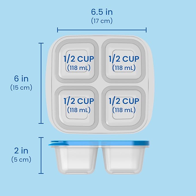 Bentgo Easyboxes 4-Compartment Snack Containers - 20-Piece Set with 10 Trays & 10 Custom-Fit Lids to Seal in Freshness - Reusable Food Storage & Meal Prep Bento BPA-Free Containers (Classic)