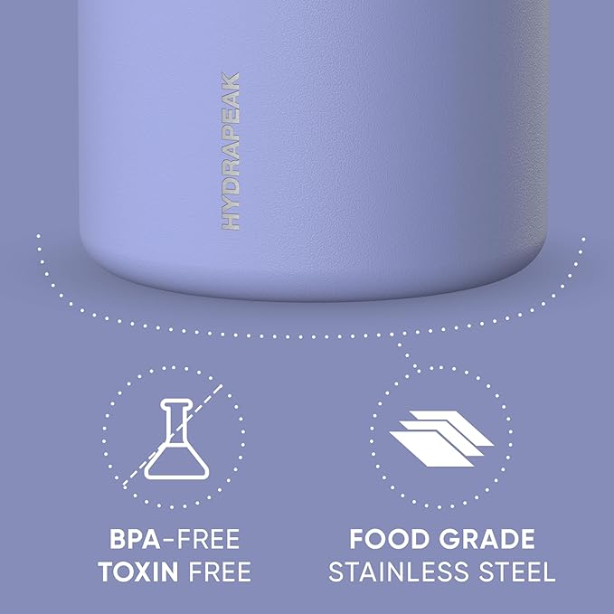 Hydrapeak 32oz Stainless Steel Vacuum Insulated Thermos Food Jar | Thermos for Hot Food and Cold Food, Wide Mouth Leak-Proof Soup Thermos for Adults, 10 Hours Hot and 16 Hours Cold (Periwinkle)