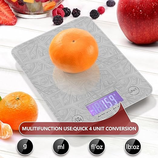 Food Scale Kitchen Scale Food Scales Digital Weight Grams and Ounces Small Electronic Food Scale for Baking Cooking Grey