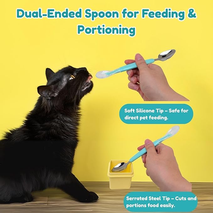 2ME Silicone Pet Food Containers 4Oz each with Scoop - 6 Pack Freezer Safe, Airtight Freshness Lids for Wet Food - Odor-Resistant Dishwasher Trays, Reusable Meal Prep Box to Keep Pet Food Fresh