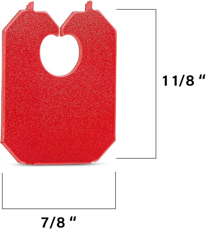 MT Products Red Plastic Bread Clips 7/8" x 1 1/8" - Disposable Plastic Clips - Pack of 100