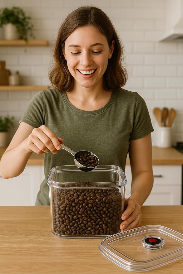 Vacuum Canister Set for Coffee, Tea, Dry Goods – 500ml 1200ml 3000ml Containers with Manual Pump&Time Chart – Food Storage,Bar Essentials, Espresso, Bulk Ground (0.5L+1.2L+3.0L+Pump-Transparent-2pack)